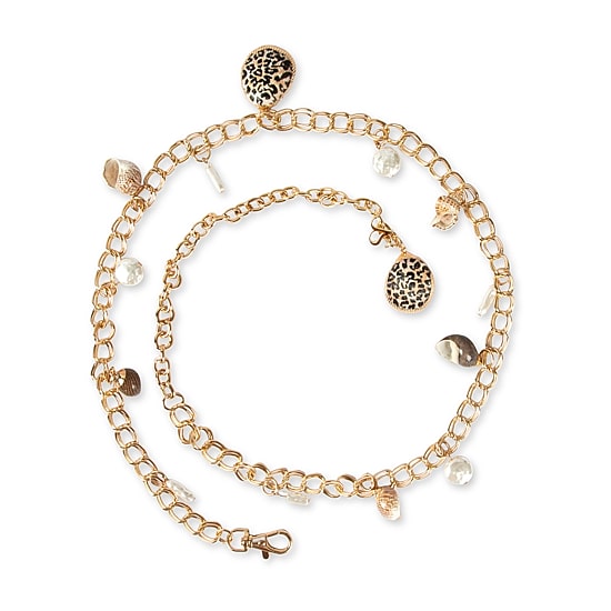 JS Jessica Simpson Shell Charm Chain Womens Belt