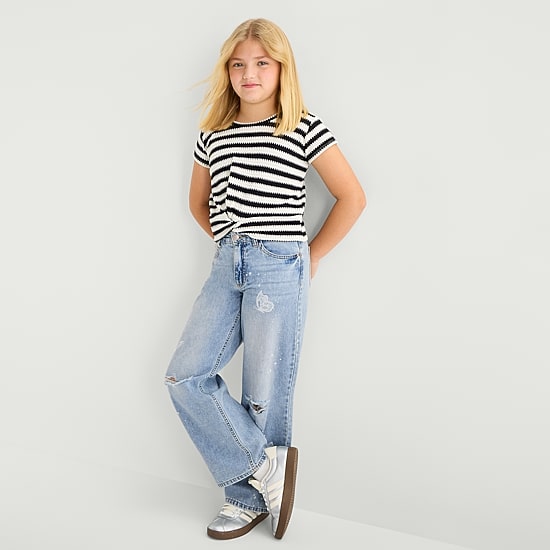 Vanilla Star Big Kid Girls Wide Leg Jean