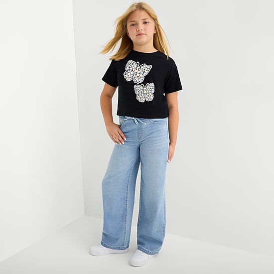 Vanilla Star Big Kid Girls Wide Leg Jean