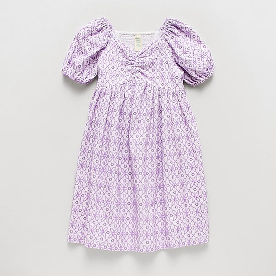 Thereabouts Little & Big Kid Girls Short Sleeve Puffed Empire Waist Dress
