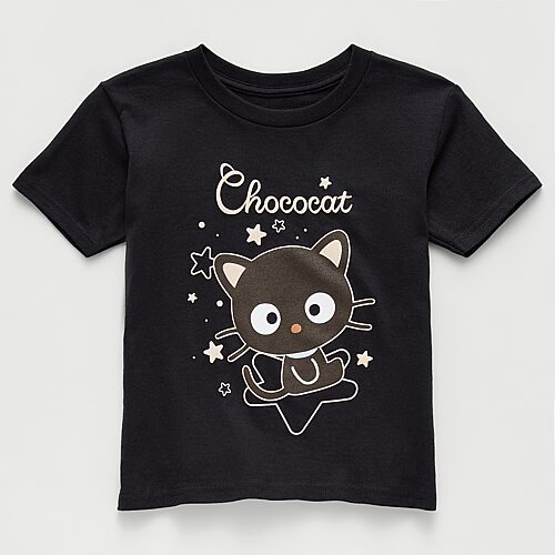 Little & Big Kid Girls Crew Neck Short Sleeve Regular Fit Hello Kitty Graphic T-Shirt, Small (7-8), Black