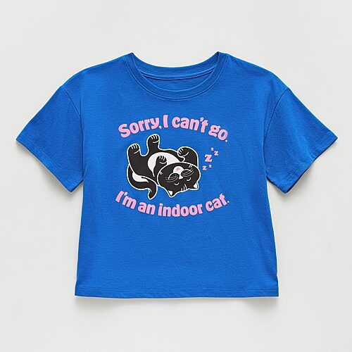 Thereabouts Little & Big Kid Girls Crew Neck Short Sleeve Boxy Fit Graphic T-Shirt, Large (14), Blue