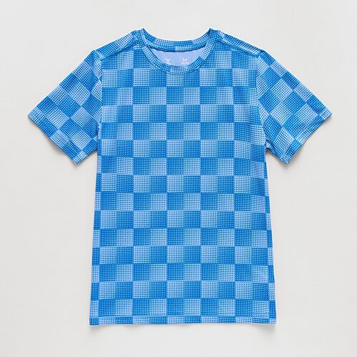 Xersion Little & Big Kid Boys Crew Neck Short Sleeve Moisture Wicking Active T-Shirt, M (10-12) Husky, Blue