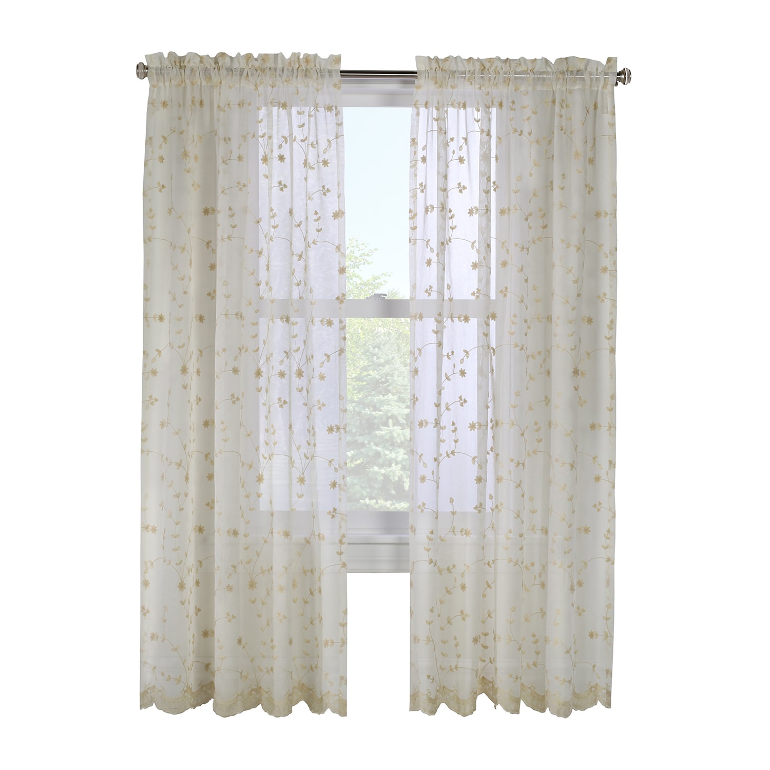 Habitat Grandeur Rod Pocket Light-Filtering Single Curtain Panel