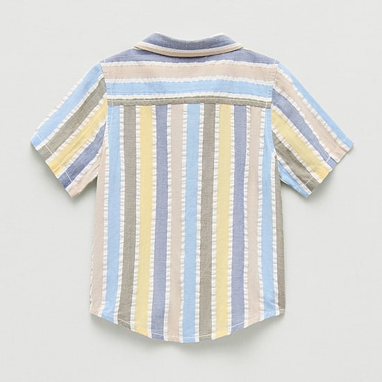 Okie Dokie Seersucker Toddler & Little Boys Short Sleeve Regular Fit Button-Down Shirt