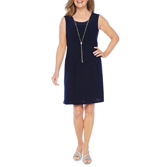 R & M Richards 3/4 Sleeve Jacket Dress with Removable Necklace
