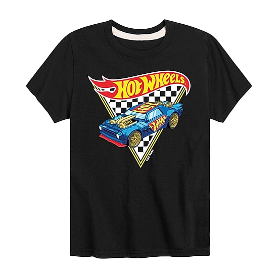 Racing Exposed Engine Little & Big Kid Boys Crew Neck Short Sleeve Regular Fit Hot Wheels Graphic T-Shirt
