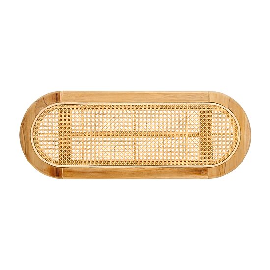 Anikka Wooden Rattan Bench