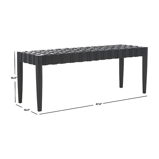 Walda Leather Wood Bench