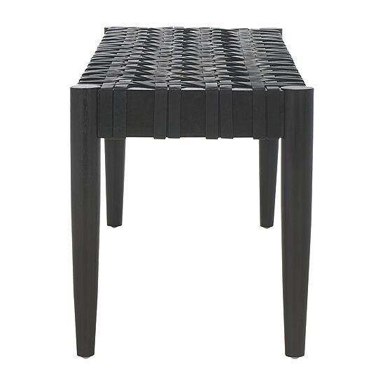 Walda Leather Wood Bench