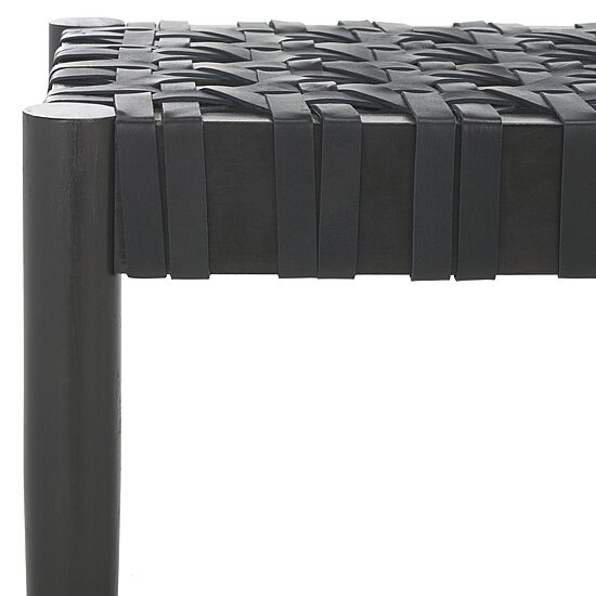 Walda Leather Wood Bench