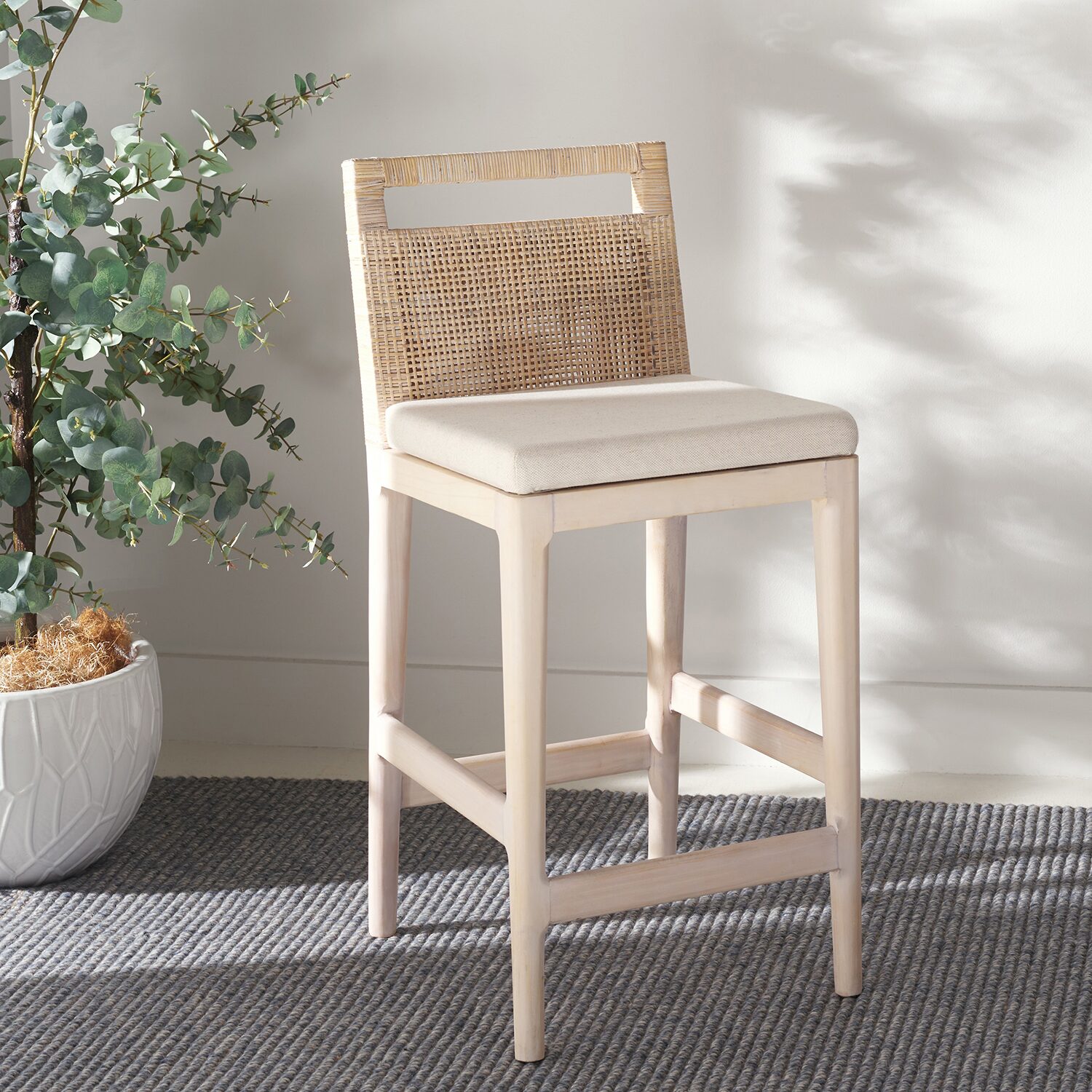 Safavieh Darin Counter Height Upholstered Bar Stool