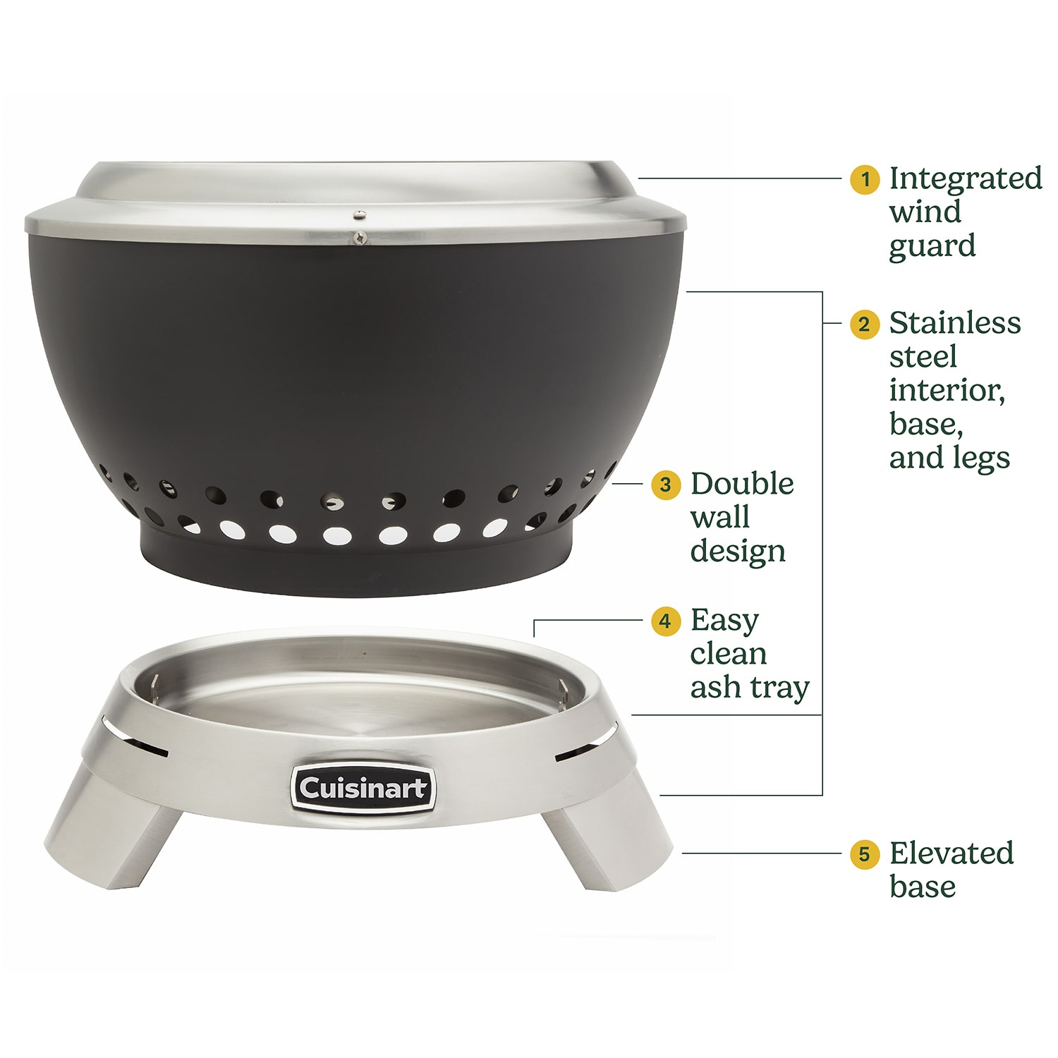 Cuisinart Outdoor 19.5” Cleanburn Smokeless Fire Pit