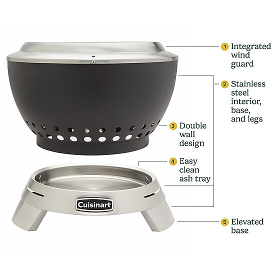 Cuisinart Outdoor 19.5” Cleanburn Smokeless Fire Pit