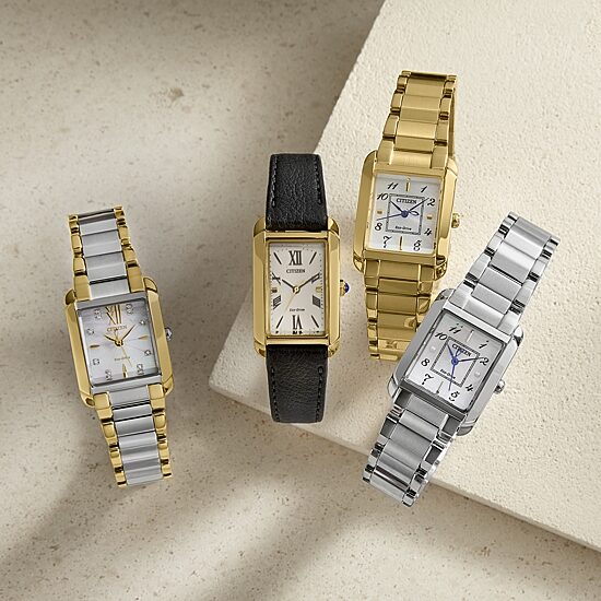 Citizen Bianca Womens Diamond Accent Two Tone Stainless Steel Bracelet Watch Ew5554-58d