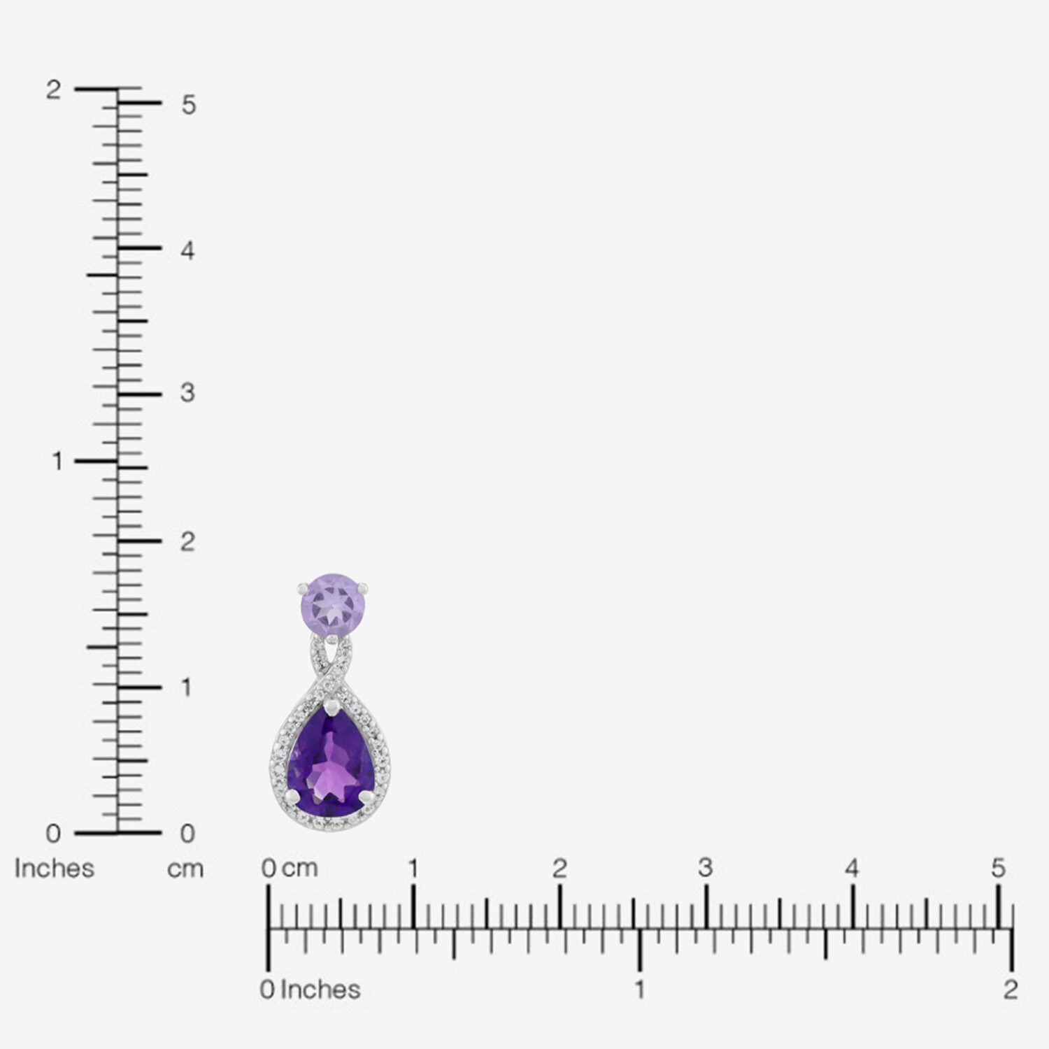 Womens Genuine Purple Amethyst Sterling Silver Pear 18 Inch Pendant Necklace