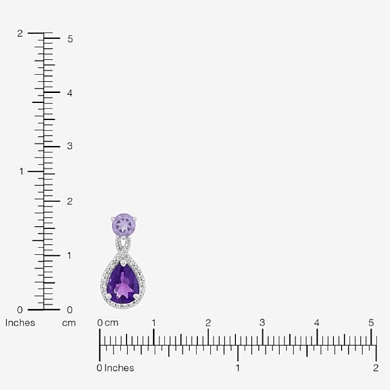 Womens Genuine Purple Amethyst Sterling Silver Pear 18 Inch Pendant Necklace
