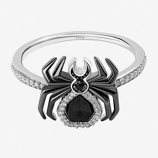 Disney Jewels Collection Nightmare Before Christmas Womens 1/10 CT. T.W. Genuine Black Onyx Sterling Silver Nightmare Before Christmas Side Stone Cocktail Ring