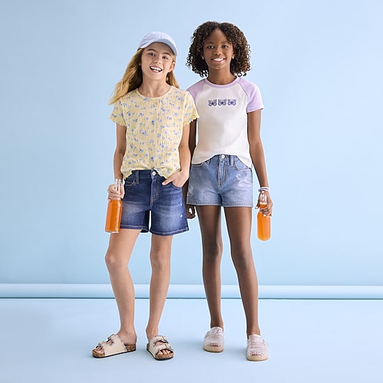 Thereabouts Little & Big Kid Girls Round Neck Short Sleeve T-Shirt