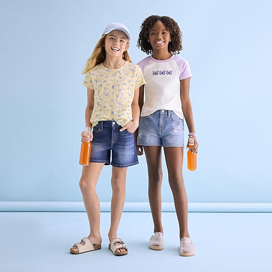 Thereabouts Little & Big Kid Girls Adjustable Waist Denim Short