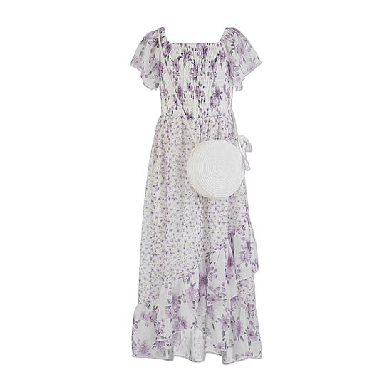 Speechless Big Kid Girls Plus Short Sleeve Flutter A-Line Dress
