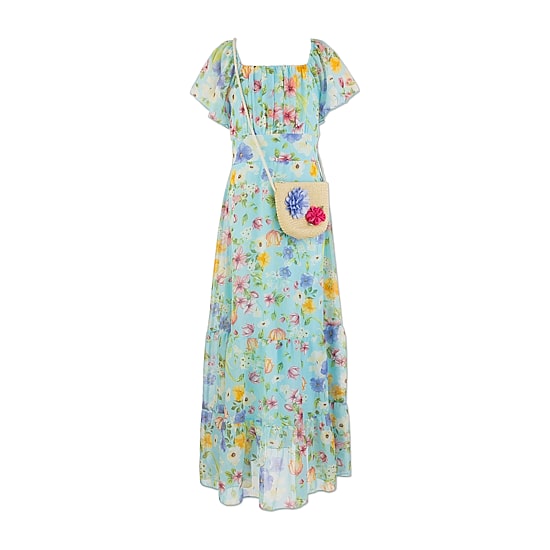 Speechless Big Kid Girls Flutter Short Sleeve Floral Maxi Dress