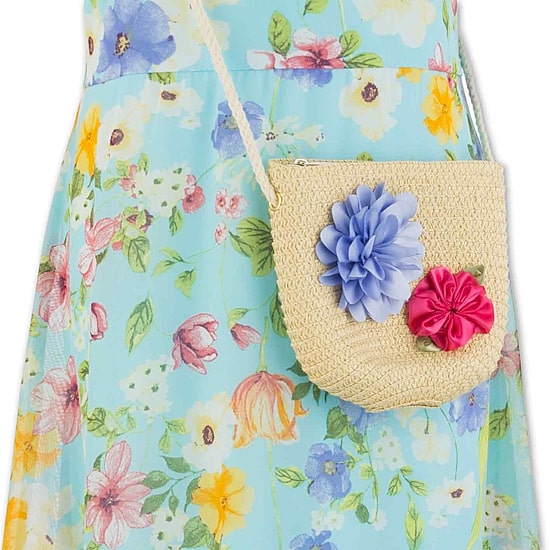 Speechless Big Kid Girls Flutter Short Sleeve Floral Maxi Dress