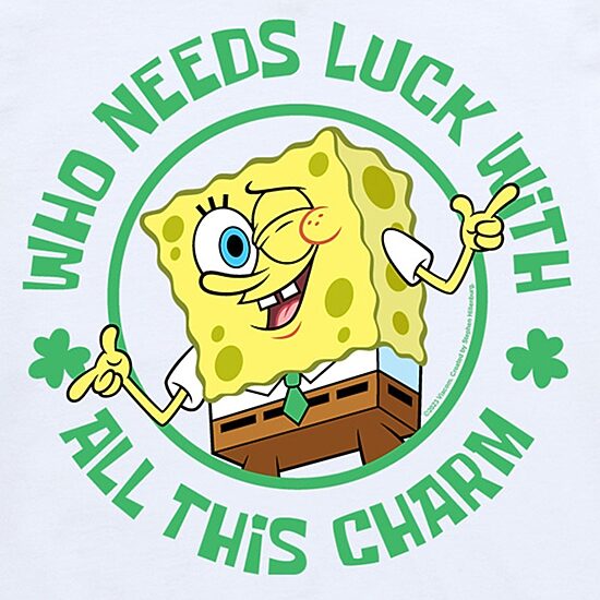 Who Needs Luck St. Patrick'S Day Little & Big Kid Boys Crew Neck Short Sleeve Regular Fit Spongebob Graphic T-Shirt