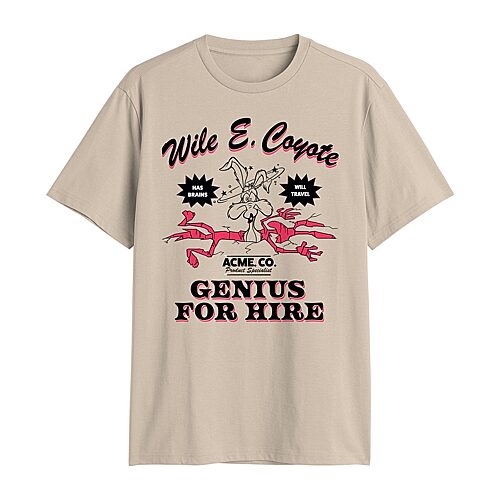 Mens Crew Neck Short Sleeve Regular Fit Looney Tunes Graphic T-Shirt, Small, Beige