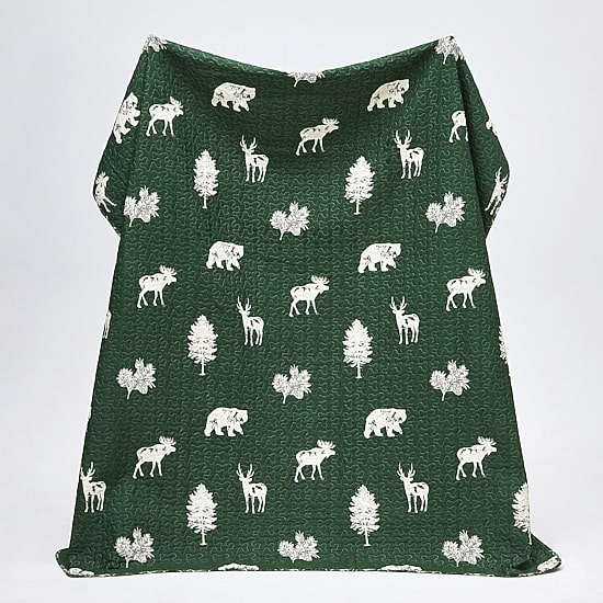 Linery Deers Trees Reversible Quilt Set