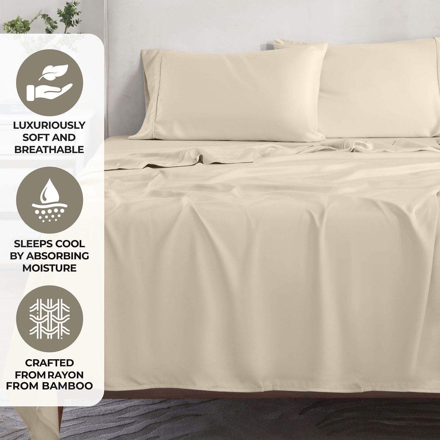 SUPERIOR® Rayon From Bamboo Cooling Silky 300tc Pillowcase