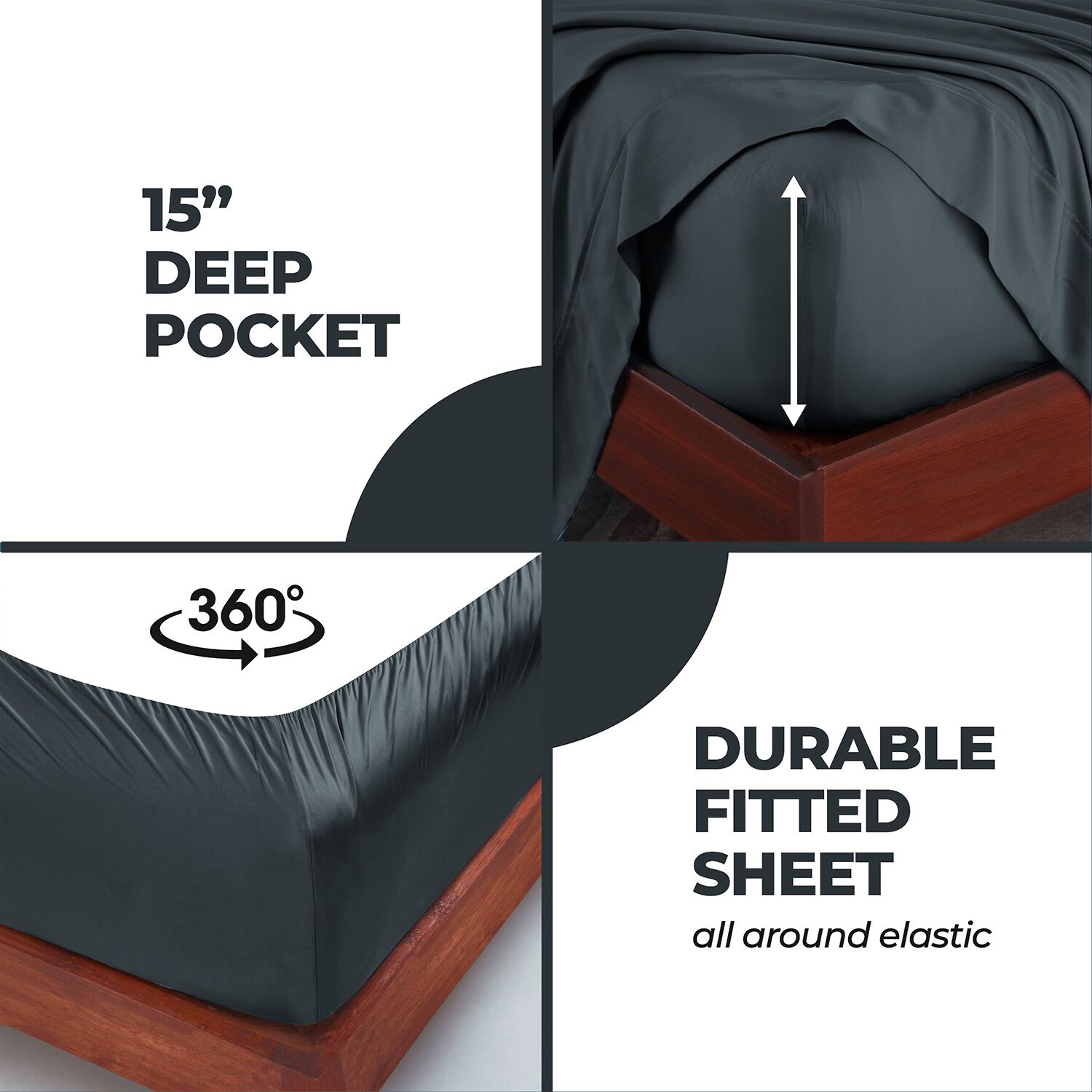 SUPERIOR® Rayon From Bamboo Cooling Silky 300tc Deep Pocket Sheet Set
