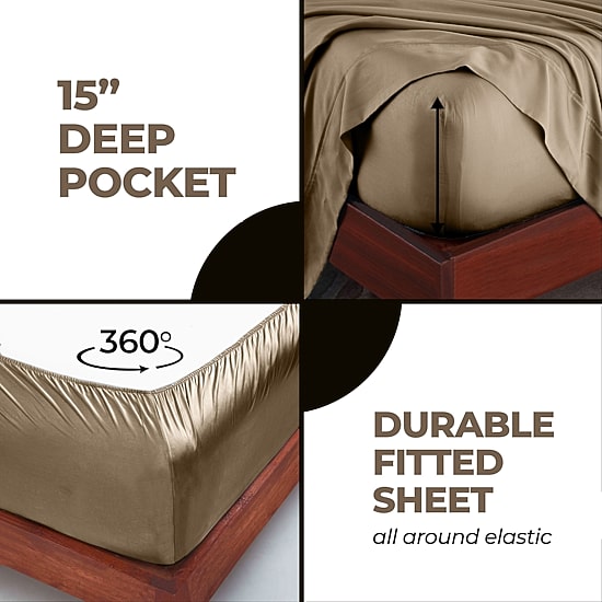 SUPERIOR® Rayon From Bamboo Cooling Silky 300tc Deep Pocket Sheet Set