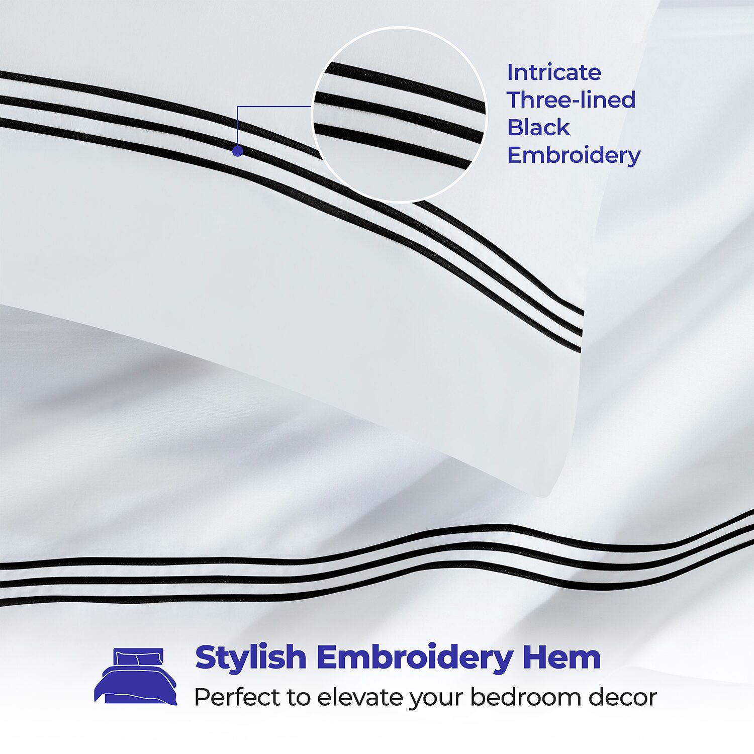 SUPERIOR® Brandon Embroidered Cotton Modern 320tc Deep Pocket Sheet Set