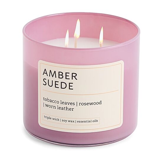Distant Lands Amber Suede 3-Wick Scented Jar Candle