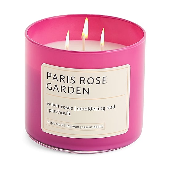 Distant Lands 14oz Paris Rose Garden 3-Wick Scented Jar Candle