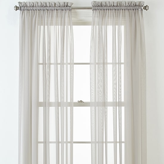 Home Expressions Rod Pocket Sheer Single Curtain Panel