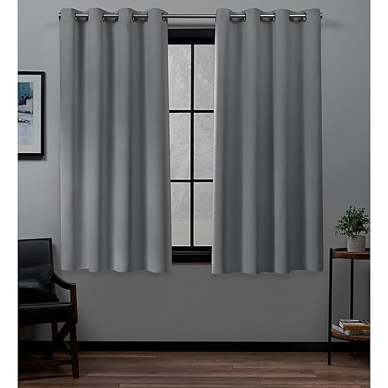 Exclusive Home Curtains Academy Grommet Top Energy Saving 100% Blackout Set of 2 Curtain Panel