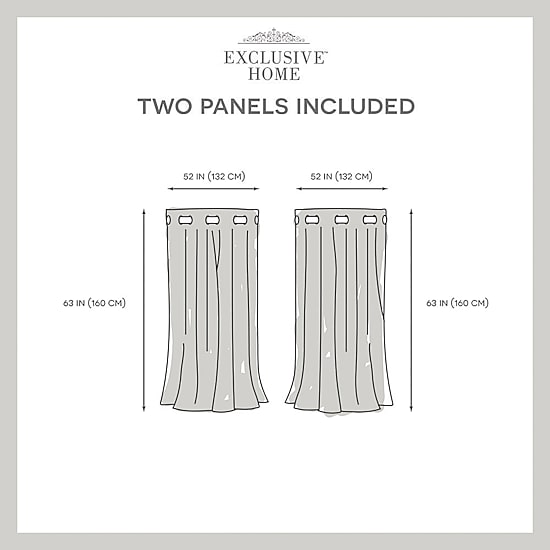 Exclusive Home Curtains Academy Grommet Top Energy Saving 100% Blackout Set of 2 Curtain Panel