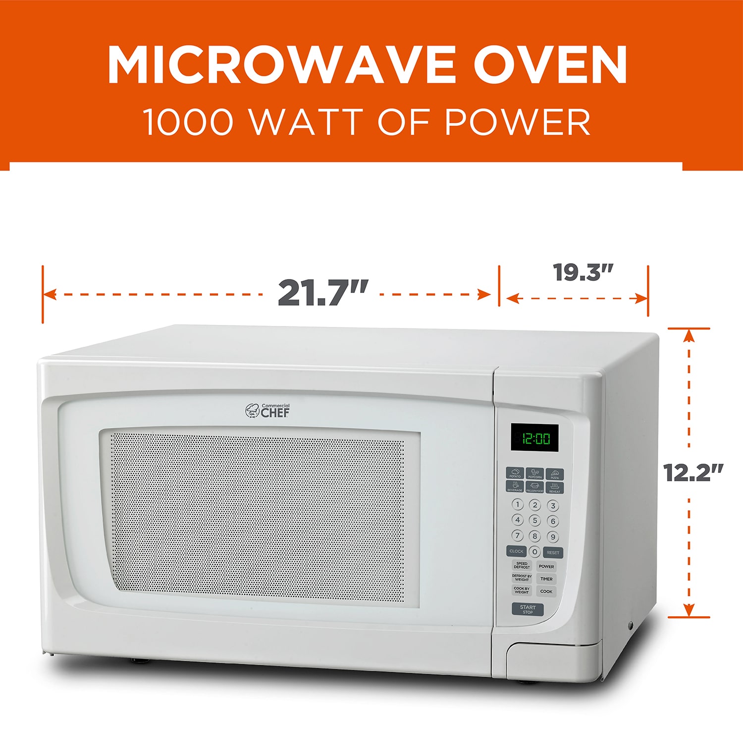 Commercial Chef 1.6-Cu. Ft. Countertop Microwave