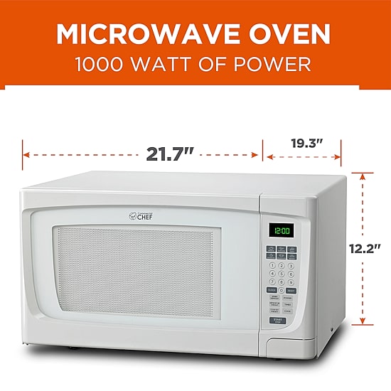 Commercial Chef 1.6-Cu. Ft. Countertop Microwave - White