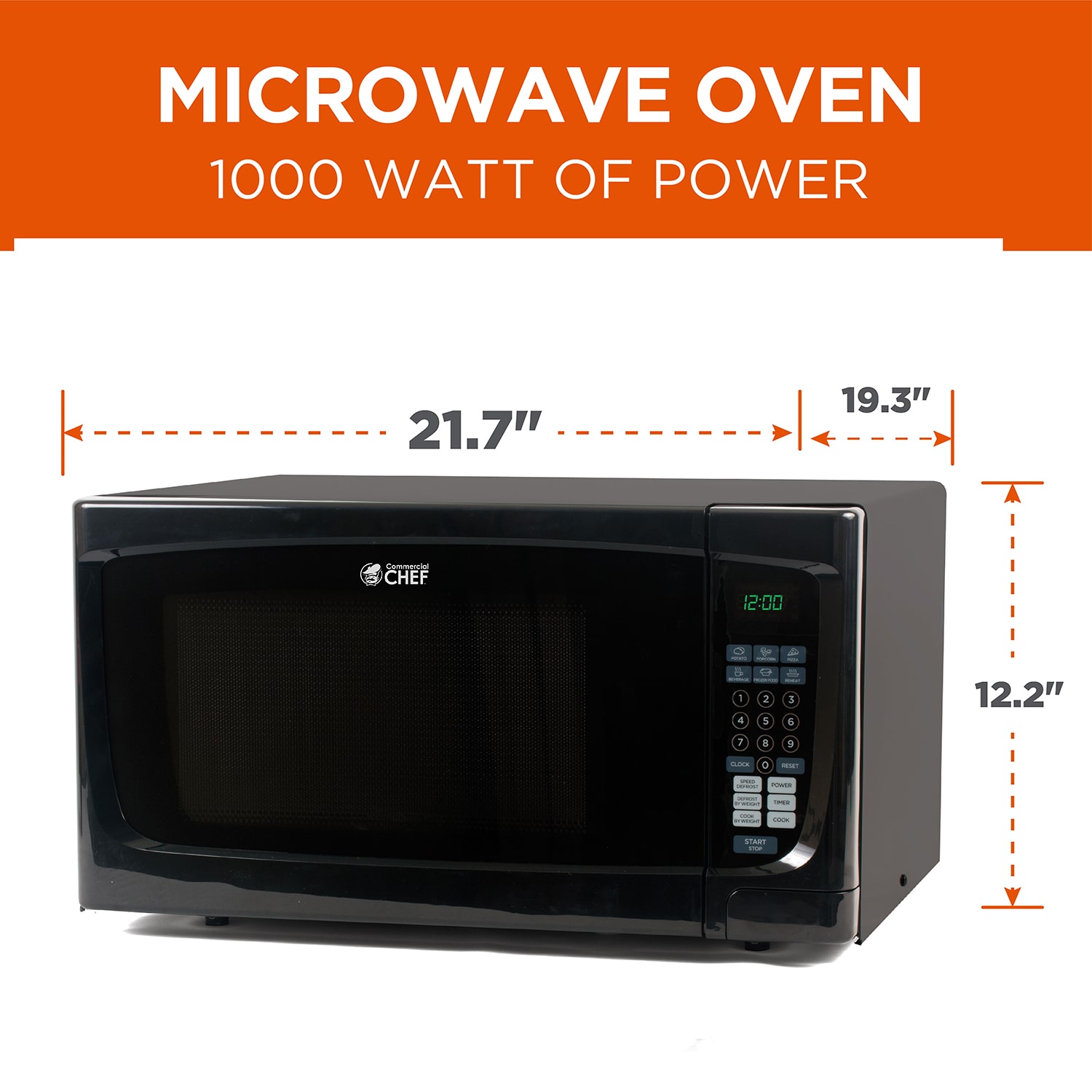 Commercial Chef 1.6-Cu. Ft. Countertop Microwave - Black