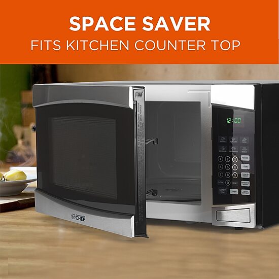 Commercial Chef 1.6-Cu. Ft. Countertop Microwave - Stainless Steel Front