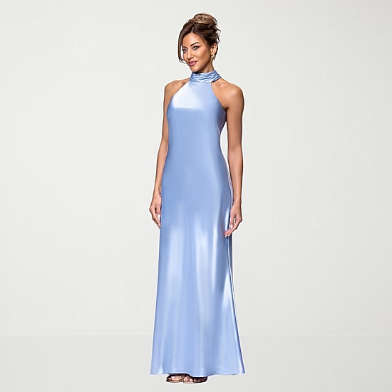 DJ Jaz Womens Halter Neck Sleeveless Evening Gown
