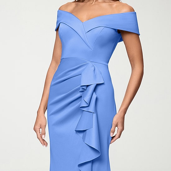 DJ Jaz Womens Sweetheart Neck Short Sleeve Evening Gown