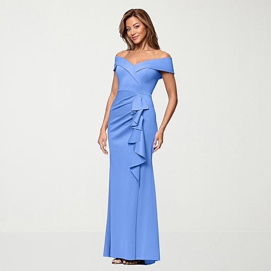 DJ Jaz Womens Sweetheart Neck Short Sleeve Evening Gown