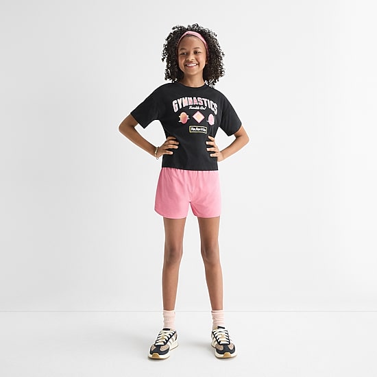Xersion Little & Big Kid Girls Stretch Fabric Mid Rise Pull-On Short