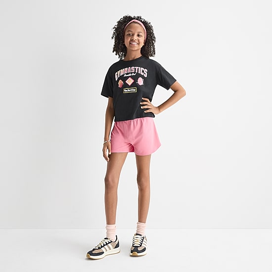 Xersion Little & Big Kid Girls Stretch Fabric Mid Rise Pull-On Short