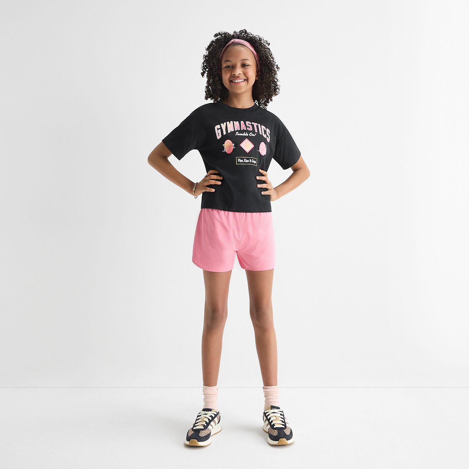 Xersion Little & Big Kid Girls Crew Neck Short Sleeve Relaxed Fit Graphic T-Shirt
