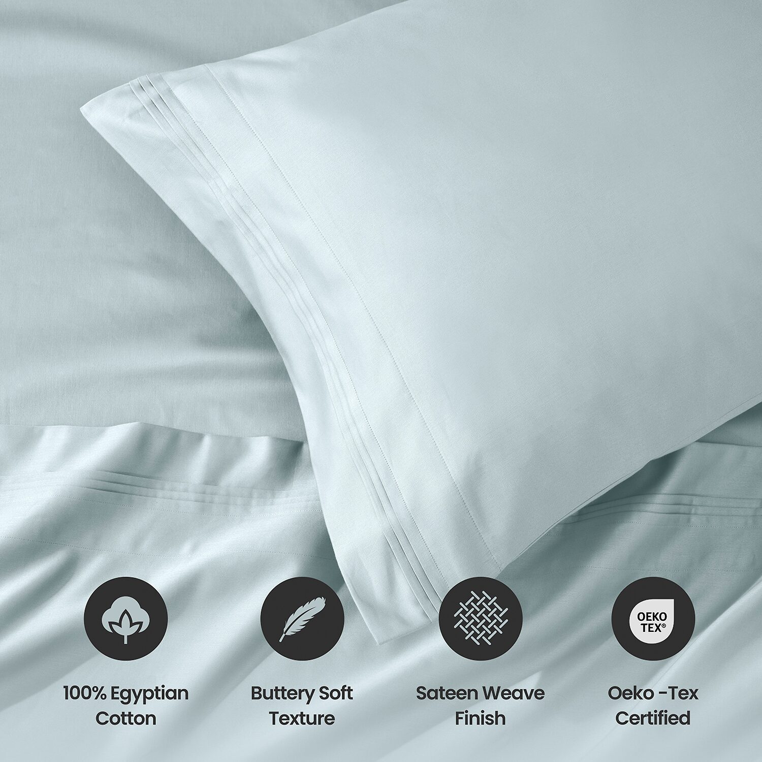 SUPERIOR® Egyptian Cotton Sateen 1000tc Deep Pocket Sheet Set